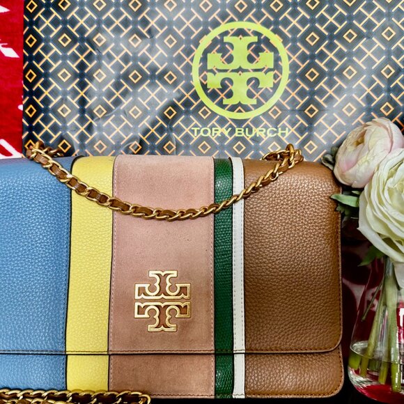 Tory Burch Britten Flap Multicolor Chain Strap Shoulderbag - Picture 3 of 15